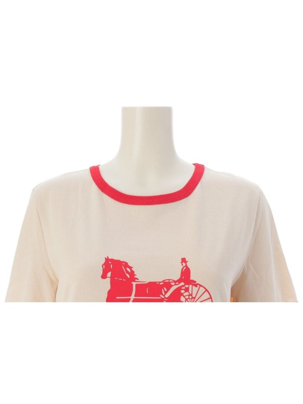 Celine Sulky Logo Short Sleeve T-Shirt Top Beige - Picture 5 of 10